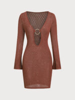 Dark Coffee O-Ring Cutout Cover up - Image 6