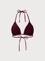 Wine Red Monogram Halter Bikini Top - Image 8