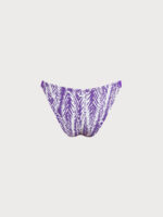 Purple Leaf Textured Bikini Bottom - Image 9