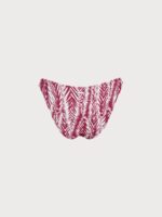 Wine Red Leaf Textured Bikini Bottom - Image 12