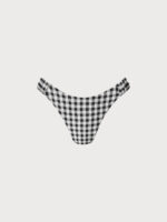 Black Gingham Ruched Bikini Bottom - Image 11