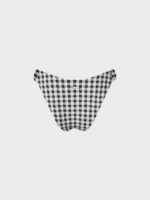 Black Gingham Ruched Bikini Bottom - Image 12