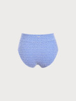 Blue Jacquard V Cut Plus Size Bikini Bottom - Image 5