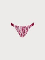 Wine Red Leaf Textured Bikini Bottom - Image 11