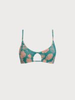 Green Floral Cutout Reversible Bikini Top - Image 7