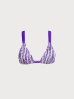 Purple Leaf Textured Strap Bikini Top - Image 9