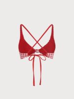 Red Gingham Knot Bikini Top - Image 8