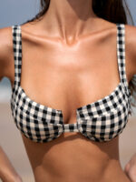 Black Gingham Underwire Bikini Top - Image 7