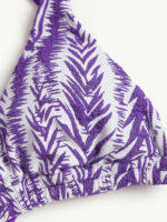 Purple Leaf Textured Strap Bikini Top - Image 11