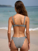 Black Gingham Underwire Bikini Top - Image 8