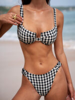 Black Gingham Underwire Bikini Top - Image 9