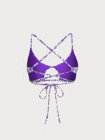 Purple Leaf Textured Cut Out Bikini Top - Image 8