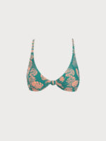 Green Floral Reversible Bikini Top - Image 7