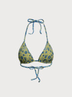 Blue Reversible Print Triangle Bikini Top - Image 8