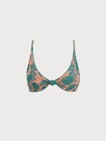 Green Floral Reversible Bikini Top - Image 8