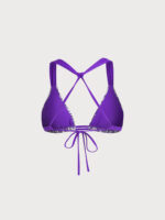 Purple Leaf Textured Strap Bikini Top - Image 10