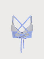 Blue Jacquard Twist Plus Size Bikini Top - Image 6