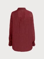 Wine Red Lyocell Cover Up Shirt - Image 10