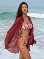 Wine Red Lyocell Cover Up Shirt - Image 2