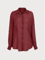 Wine Red Lyocell Cover Up Shirt - Image 9
