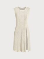 Beige Round Neck Cover-up Dress - Image 6