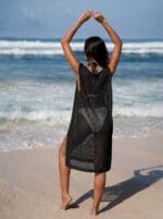 Black Round Neck Cover-up Dress - Image 4