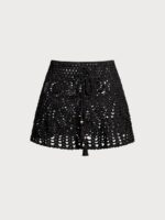Black Crochet Cover-Up Skirt