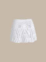 White Crochet Cover-Up Skirt - Image 2