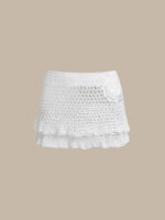 White Crochet Layered Cover-Up Skirt - Image 5