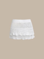 White Crochet Layered Cover-Up Skirt - Image 6
