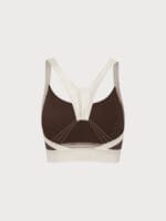 Coffee Contrast U Neck Sports Bra - Light Support - Image 6