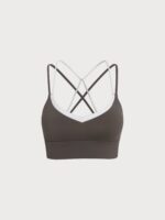 Dark Coffee Contrast X Cross Sports Bra - Image 5