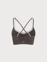 Dark Coffee Contrast X Cross Sports Bra - Image 7