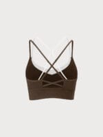 Coffee Contrast X Cross Sports Bra - Image 9