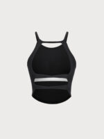 Black Strappy Back Active Tank Top - Light Support - Image 8