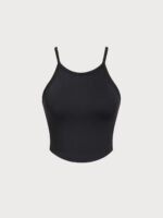 Black Strappy Back Active Tank Top - Light Support - Image 6