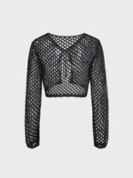 Black Crochet Cover-up Cardigan - Image 8