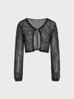 Black Crochet Cover-up Cardigan - Image 7