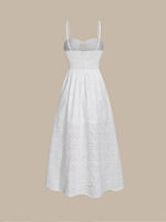 White Hollow Out Cotton Beach Dress - Image 7