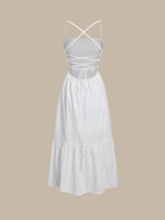Cotton Backless Halter Beach Dress - Image 7