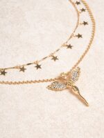 Gold Alloy Angel Pendant Necklace - Image 4