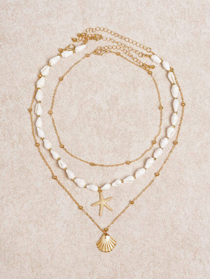 Gold Seashell Layered Necklace