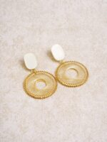Gold Woven Drop Earrings - Image 3