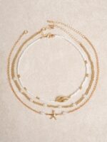 Gold Alloy Starfish Pearl Necklace - Image 3