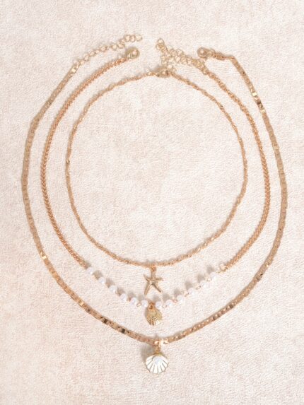 Gold Coastal Layered Necklace Set