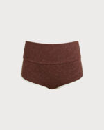 Dark Coffee Waistband Full-Coverage Surf Bottom