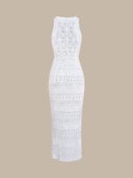 White Lace Slit Cover-Up Dress - Image 7