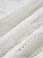 White Crochet Knitted Side-Slit Cover-Up Skirt - Image 5