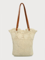 Beige Woven Cotton Bag - Image 4
