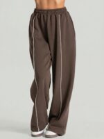 Dark Coffee Side Pockets Cotton Pants